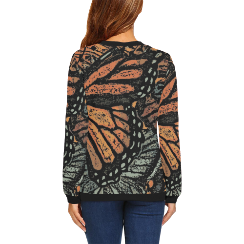 Monarch Collage All Over Print Crewneck Sweatshirt for Women (Model H18)