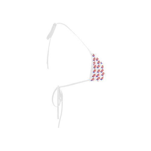 Puerto Rican Flags White Custom Bikini Swimsuit Top