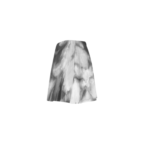 Marble Black and White Pattern Mini Skating Skirt (Model D36)