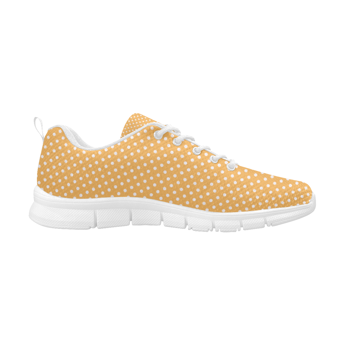 Yellow orange polka dots Women's Breathable Running Shoes/Large (Model 055)