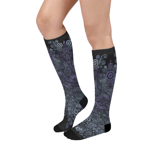 3d Psychedelic Ultra Violet Powder Pastel Over-The-Calf Socks