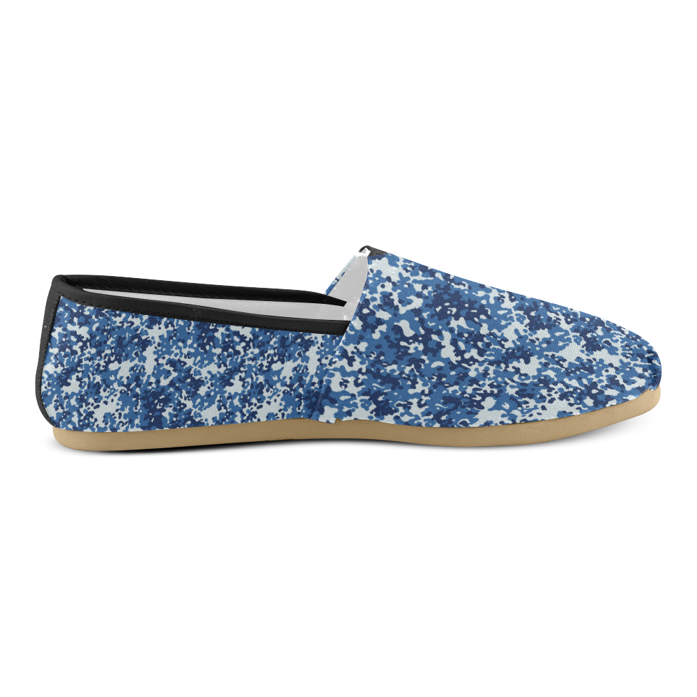 Digital Blue Camouflage Unisex Casual Shoes (Model 004)