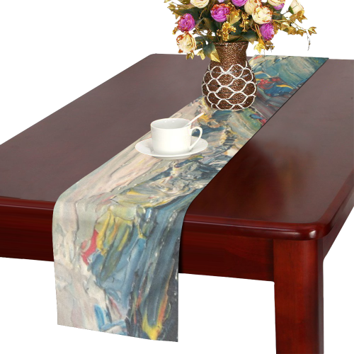 Mountains painting Table Runner 16x72 inch