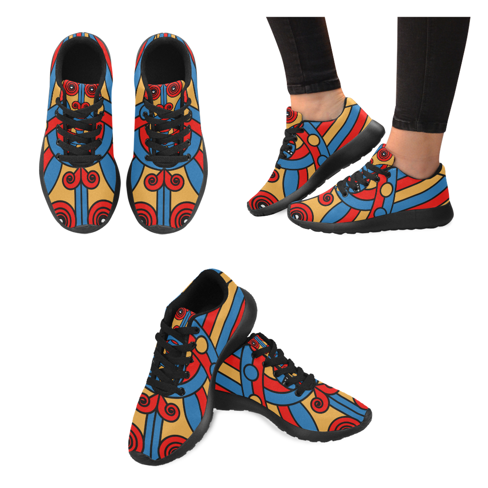 Aztec Maasai Lion Tribal Men's Running Shoes/Large Size (Model 020)