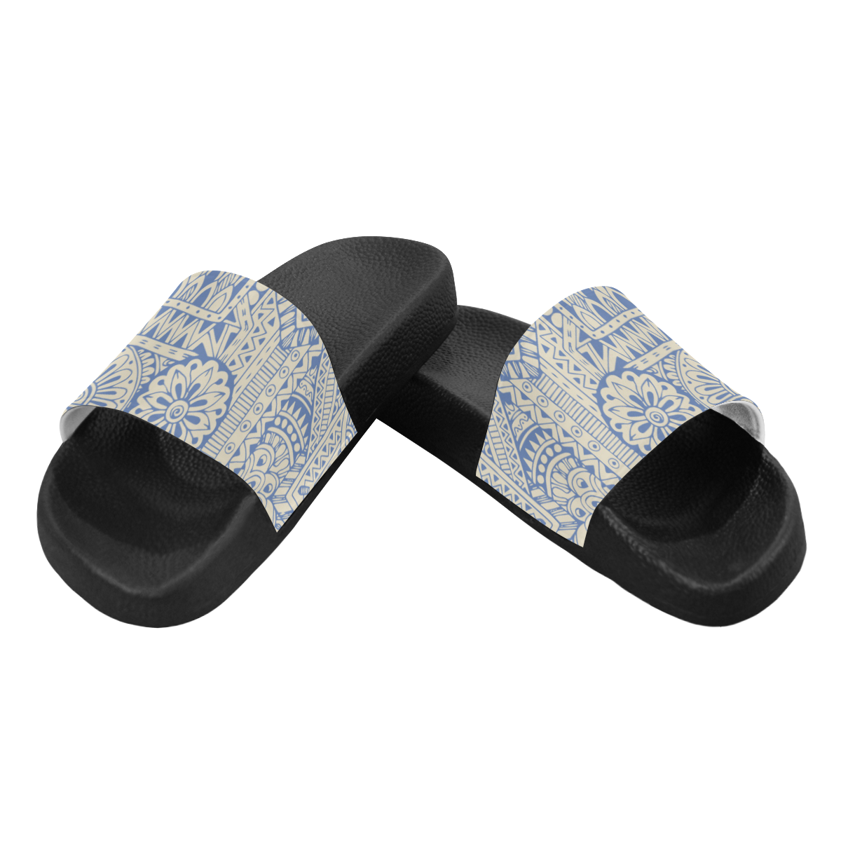 Scandinavian Ethno Mosaic Pattern 1 Men's Slide Sandals (Model 057)