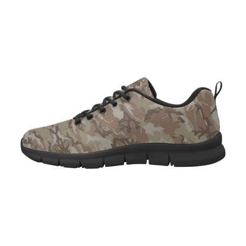 Woodland Desert Brown Camouflage Women's Breathable Running Shoes/Large (Model 055)