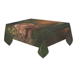 Awesome wolf in the night Cotton Linen Tablecloth 60" x 90"