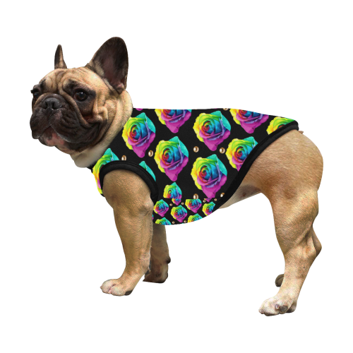 colourful roses dog coat All Over Print Pet Tank Top