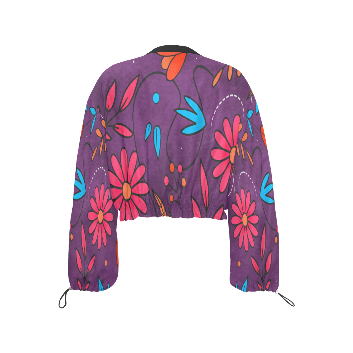 FLORAL DESIGN 3 Cropped Chiffon Jacket for Women (Model H30)