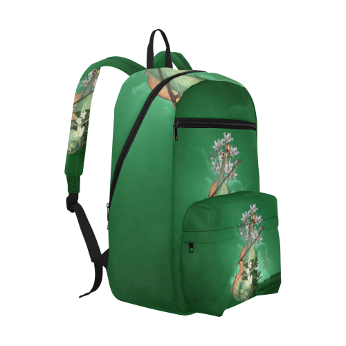 Violin with flowers Large Capacity Travel Backpack (Model 1691)