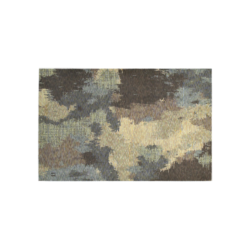 Ayumi Blue, Brown, Gold Abstract Area Rug 5'x3'3''