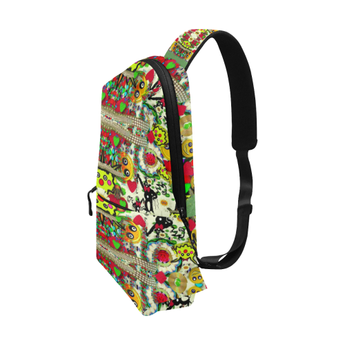 Chicken monkeys smile in the hot floral nature Chest Bag (Model 1678)