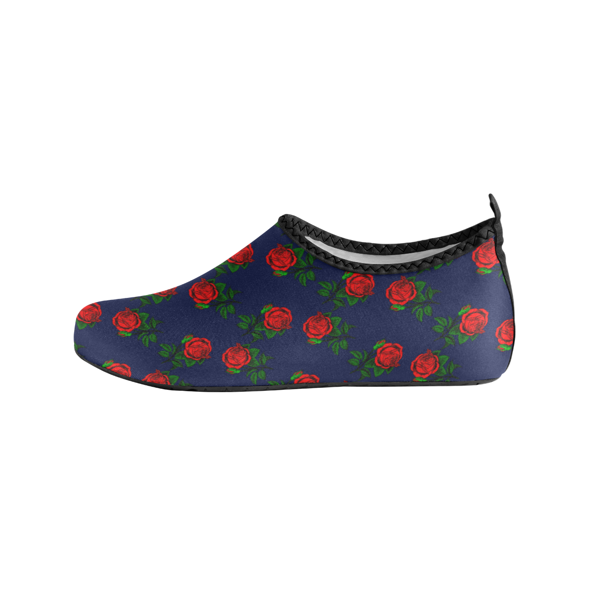 red roses dark blue Women's Slip-On Water Shoes (Model 056)