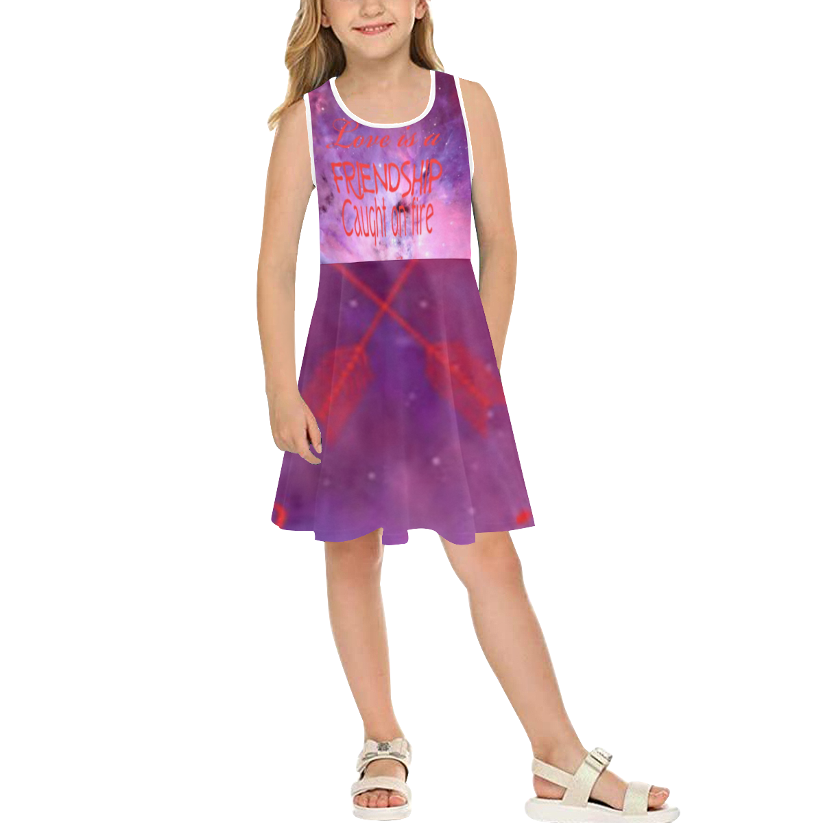 Love is Kids dress Girls' Sleeveless Sundress (Model D56)