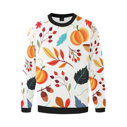 Autumn Mix Men's Oversized Fleece Crew Sweatshirt/Large Size(Model H18)