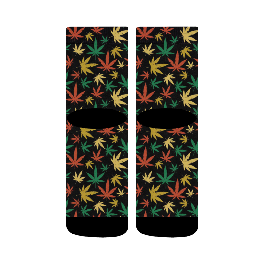 Cannabis Pattern Crew Socks