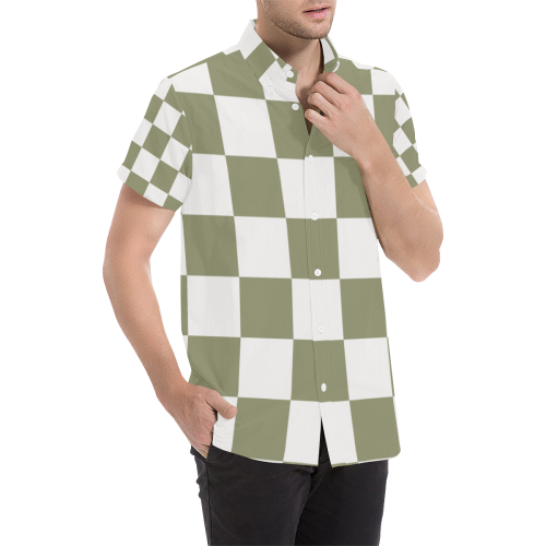 Alli Two-Tone Plaid Men's All Over Print Short Sleeve Shirt (Model T53)