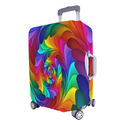 RAINBOW CANDY SWIRL Luggage Cover/Large 26"-28"