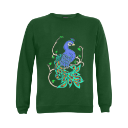 Pretty Peacock Green Gildan Crewneck Sweatshirt(NEW) (Model H01)