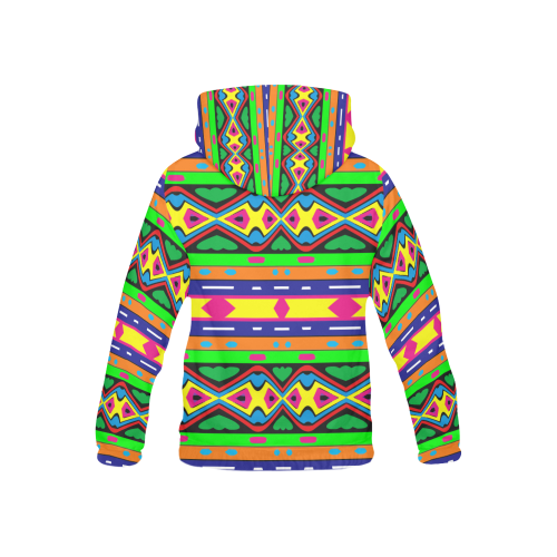 Distorted colorful shapes and stripes All Over Print Hoodie for Kid (USA Size) (Model H13)