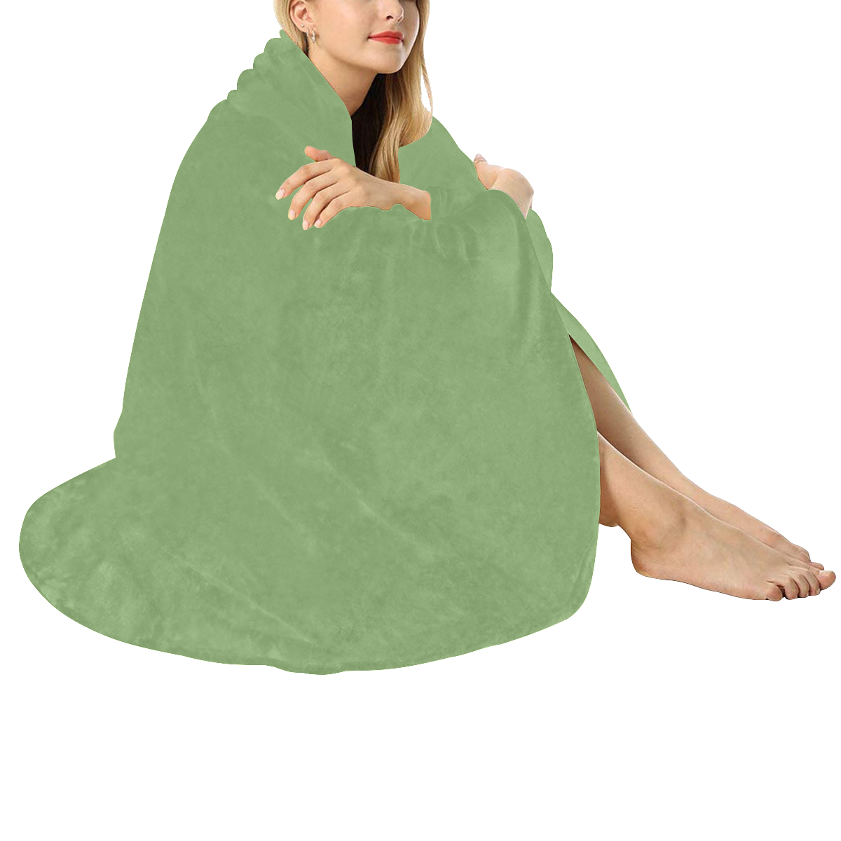 color asparagus Circular Ultra-Soft Micro Fleece Blanket 60"