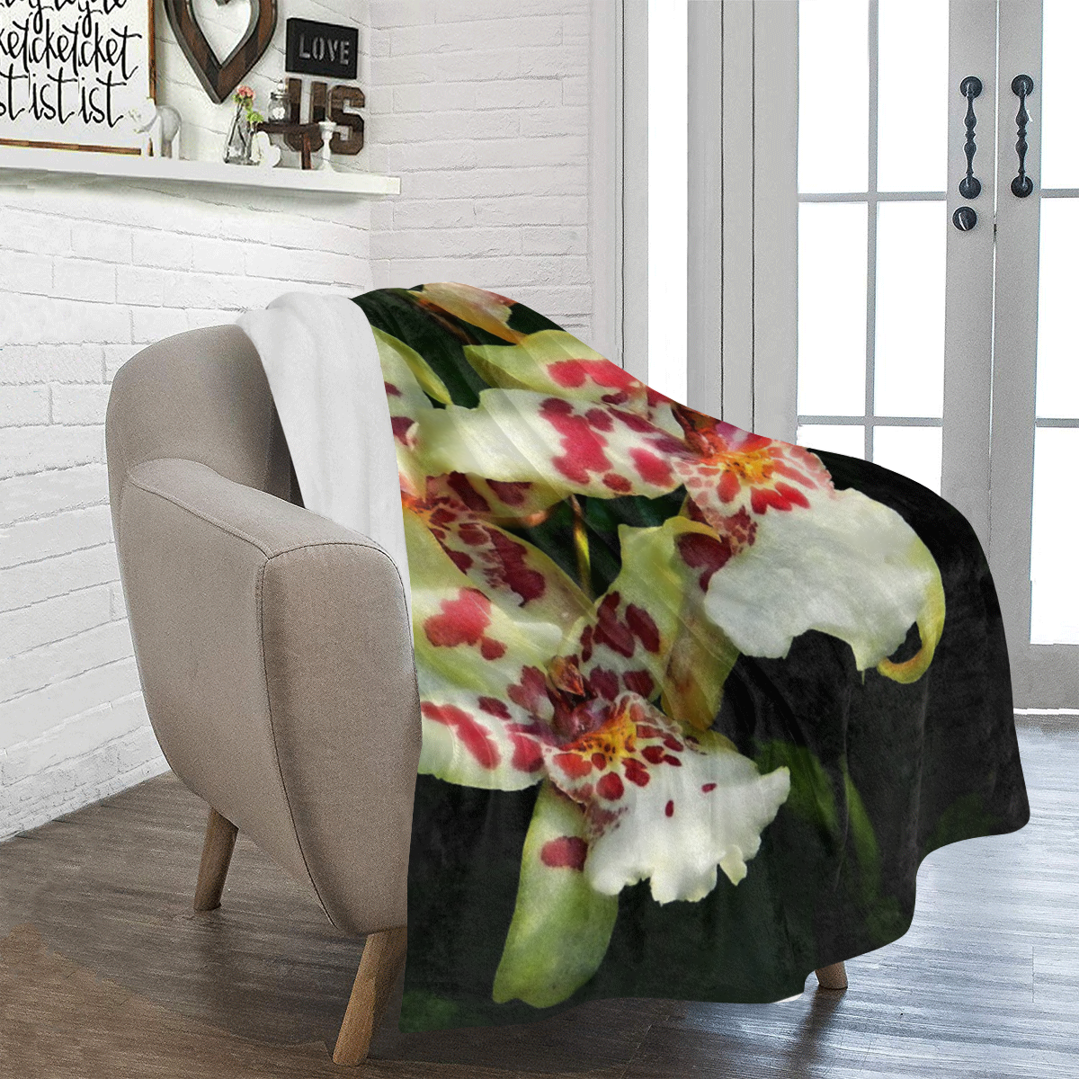 spotted orchids Ultra-Soft Micro Fleece Blanket 43''x56''