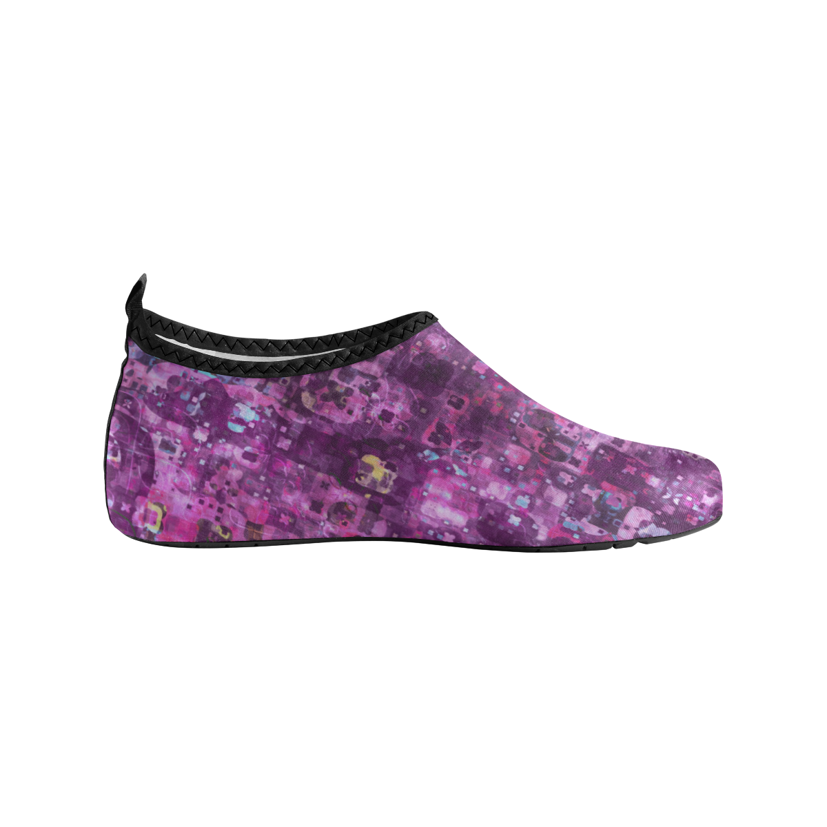 Purple Pink Floral Grunge Women's Slip-On Water Shoes (Model 056)