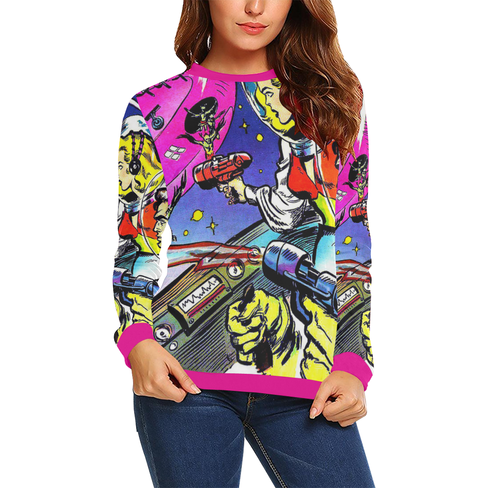 Battle in Space 2 All Over Print Crewneck Sweatshirt for Women (Model H18)