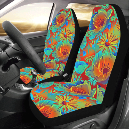 bright tropical floral Car Seat Covers (Set of 2)