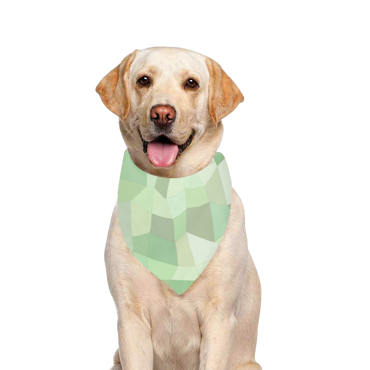 Pastel Greens Mosaic Pet Dog Bandana/Large Size