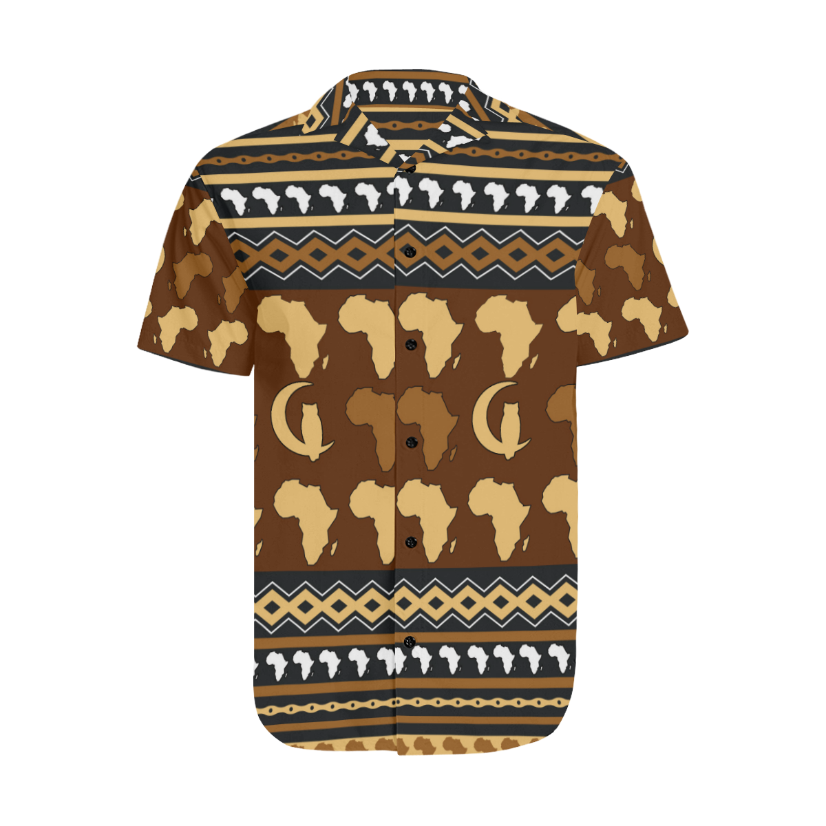 Afrika Ornement Men's Short Sleeve Shirt with Lapel Collar (Model T54)