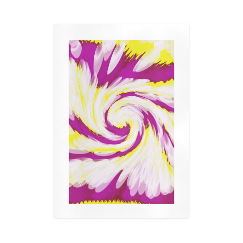 Pink Yellow Tie Dye Swirl Abstract Art Print 16‘’x23‘’