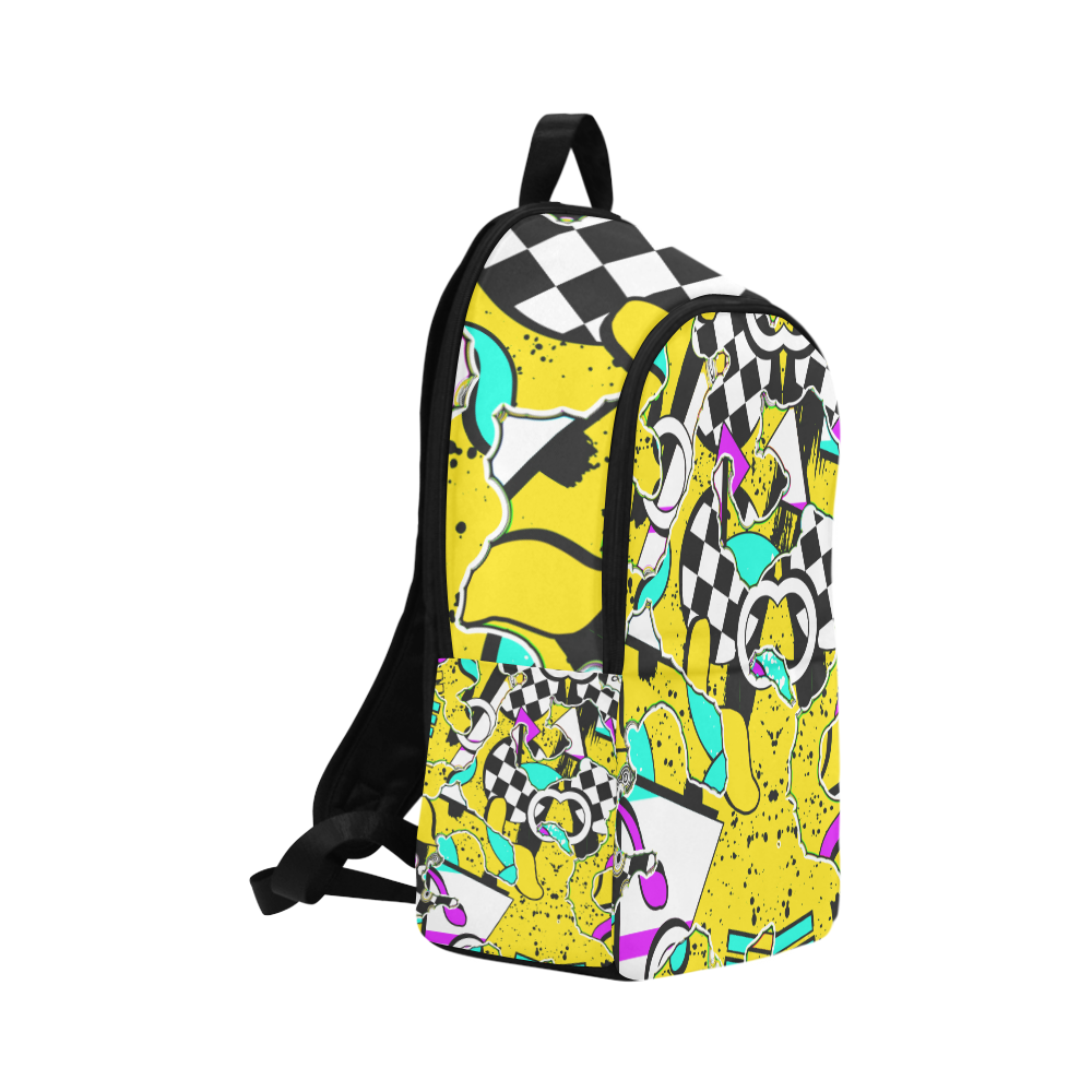Shapes on a yellow background Fabric Backpack for Adult (Model 1659)