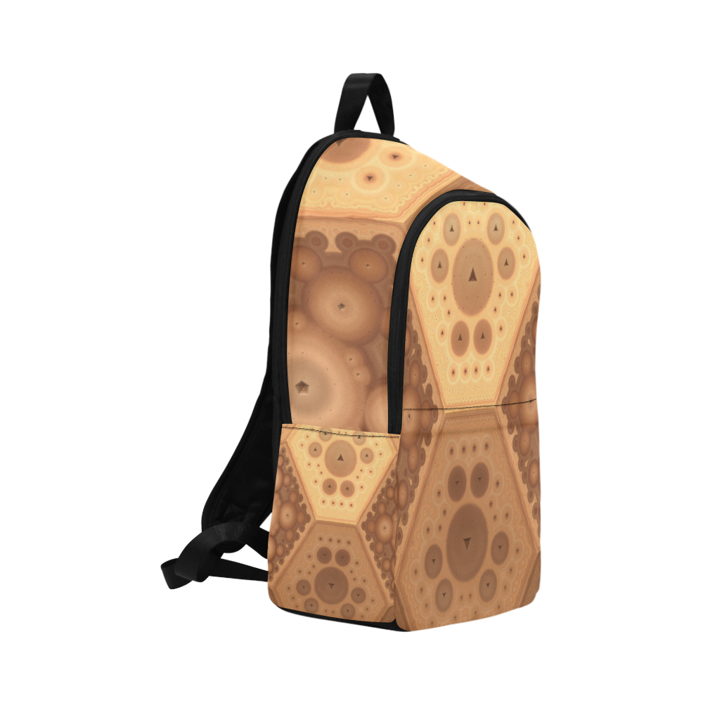 3-D Fractal in Earth Tones Fabric Backpack for Adult (Model 1659)