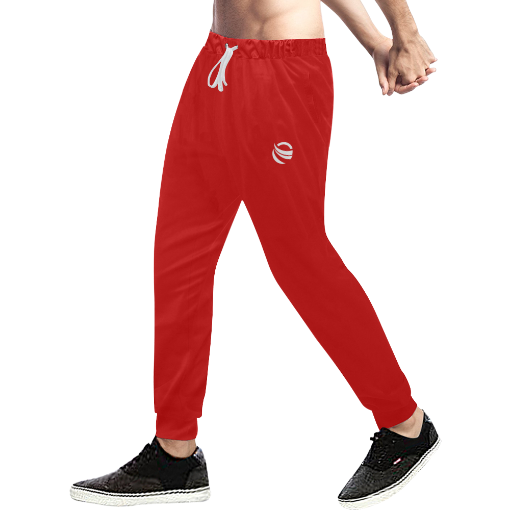 LaMonki red Men's All Over Print Sweatpants (Model L11)