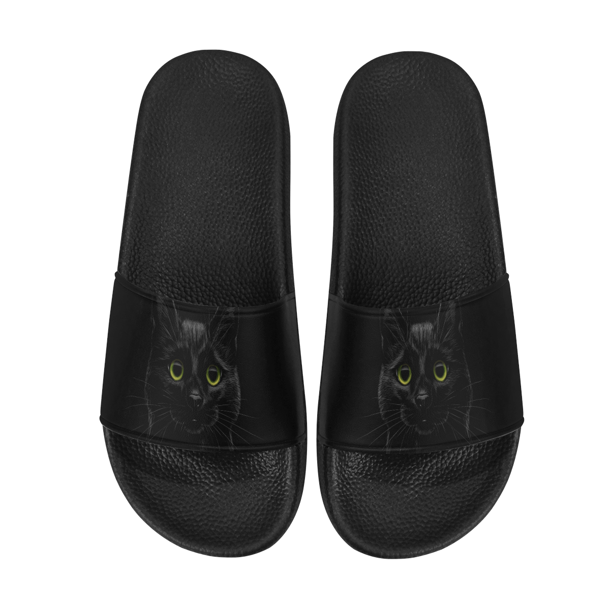 Black Cat Women's Slide Sandals (Model 057)