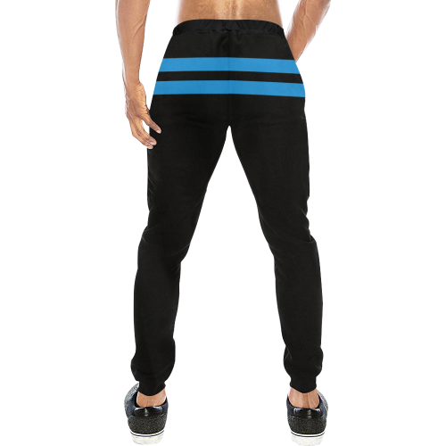 LaMonki blue stripes Men's All Over Print Sweatpants (Model L11)