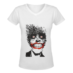 Jocker Why so serious?, Jocked and halloween, Jocker face Women's Deep V-neck T-shirt (Model T19)