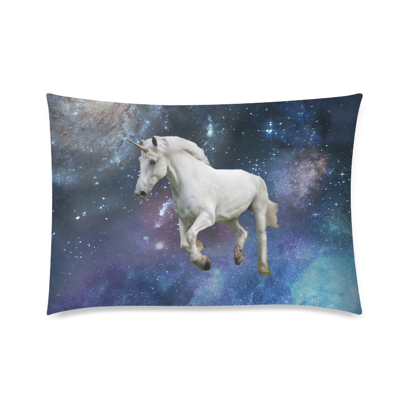 Unicorn and Space Custom Zippered Pillow Case 20"x30"(Twin Sides)