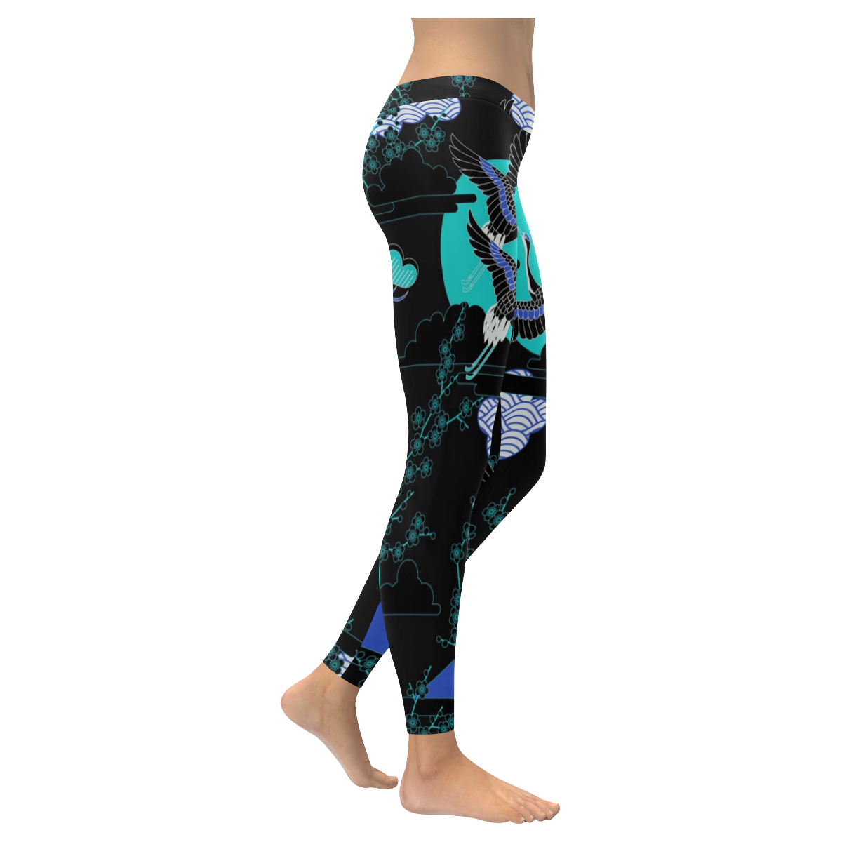 Land of paradise beautiful flowers and birds Women's Low Rise Leggings (Invisible Stitch) (Model L05)