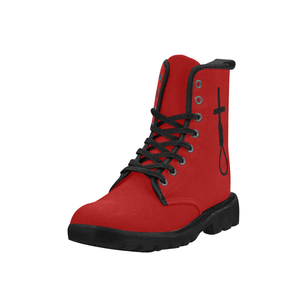 Red CrossNoose Martens Martin Boots for Men (Black) (Model 1203H)