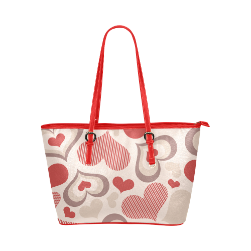 Lovely Hearts Clover Leather Tote Bag/Small (Model 1651)