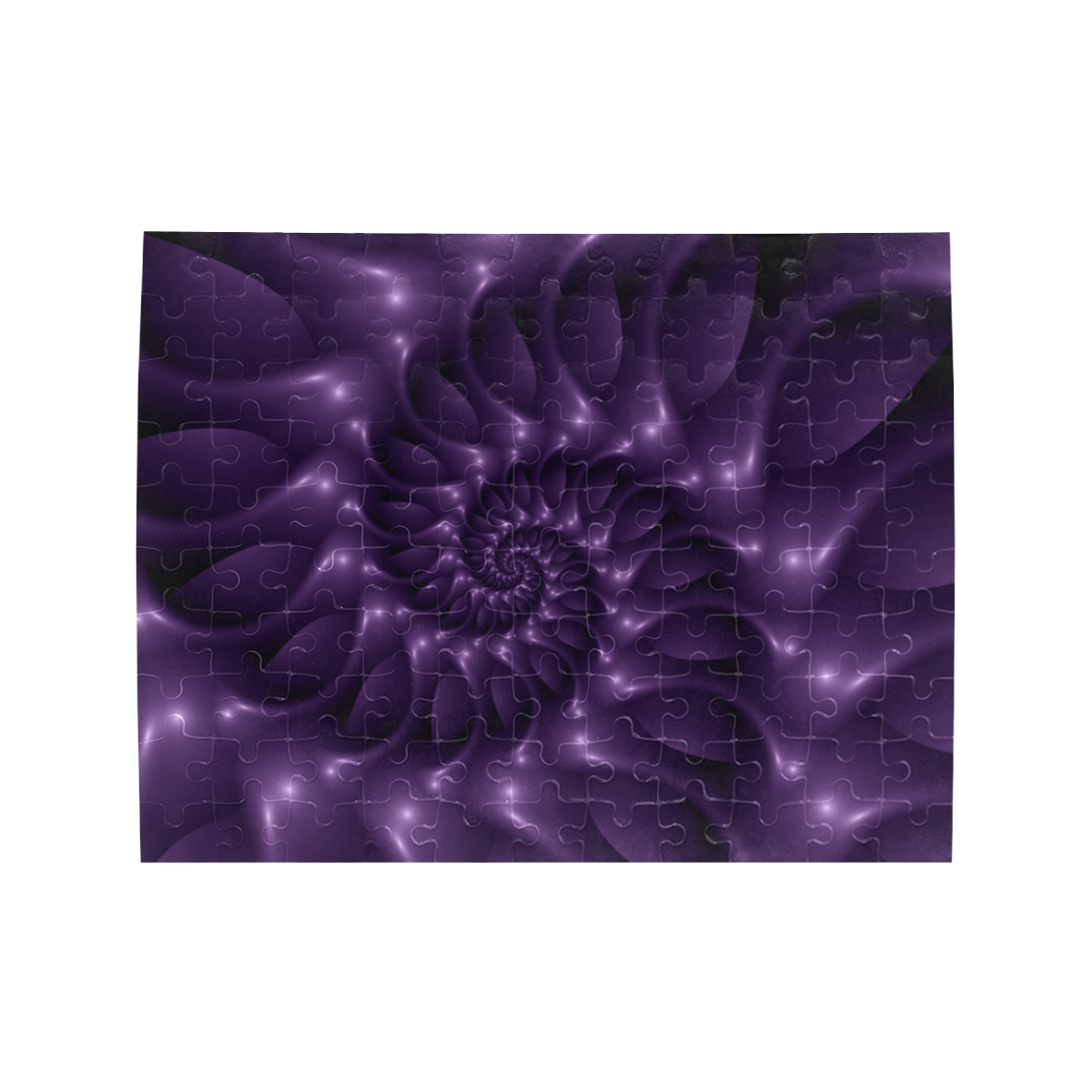 Purple Spiral Fractal Puzzle Rectangle Jigsaw Puzzle (Set of 110 Pieces)