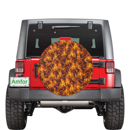 Flaming Fire Pattern 32 Inch Spare Tire Cover