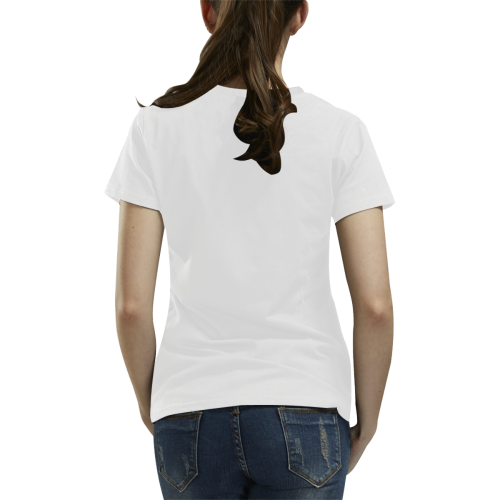 T-Shirt for Women(White and Black) All Over Print T-Shirt for Women (USA Size) (Model T40)