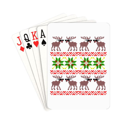 Christmas Ugly Sweater Reindeer (Deal With It ) Playing Cards 2.5"x3.5"
