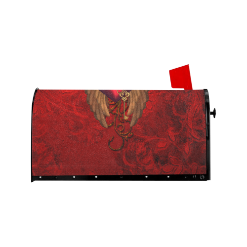 Beautiful heart, wings, clocks and gears Mailbox Cover