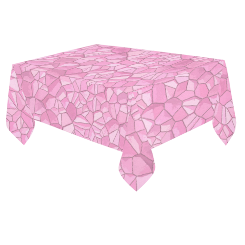 Pink Crystals Cotton Linen Tablecloth 60"x 84"