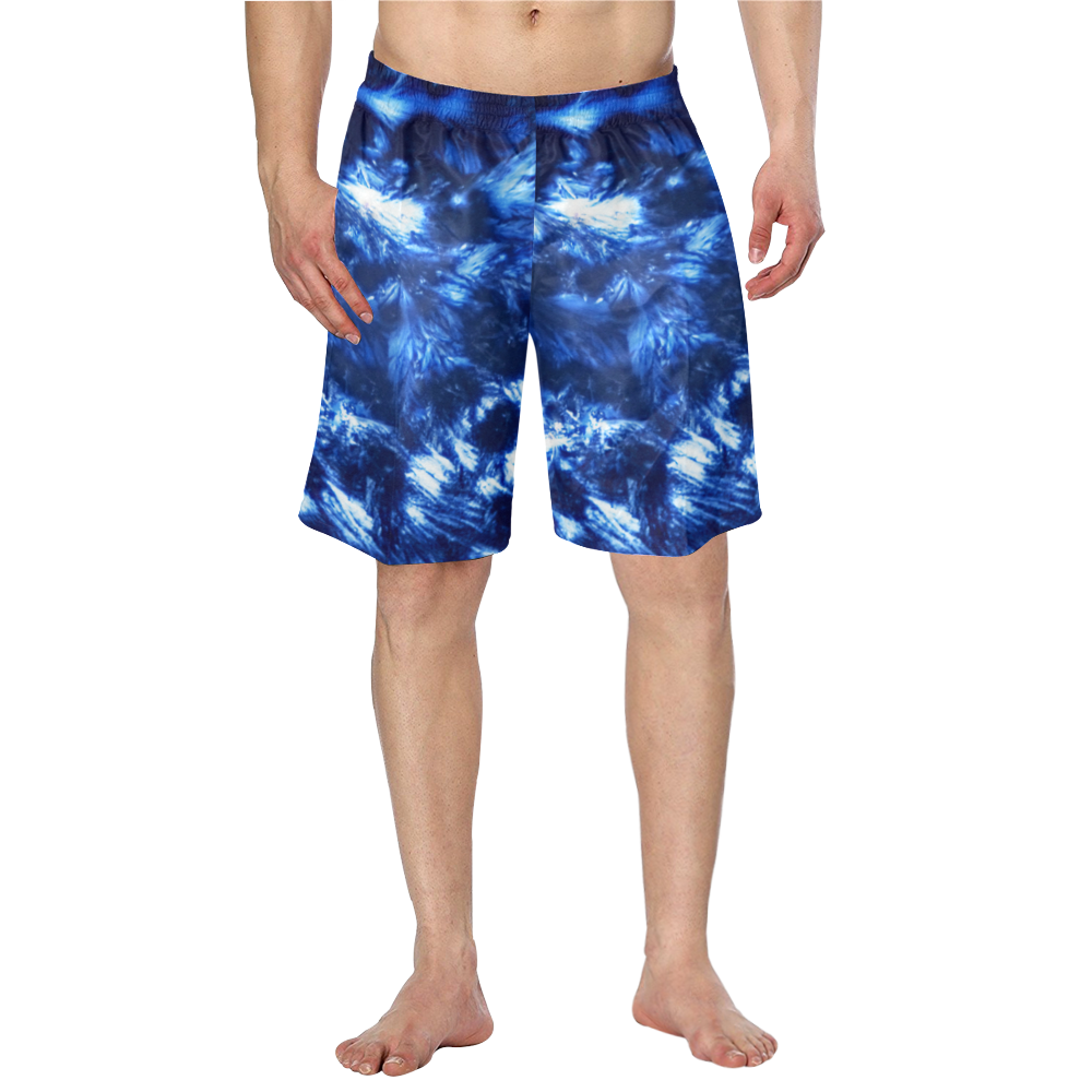 Blue Marblized Men's Swim Trunk/Large Size (Model L21)