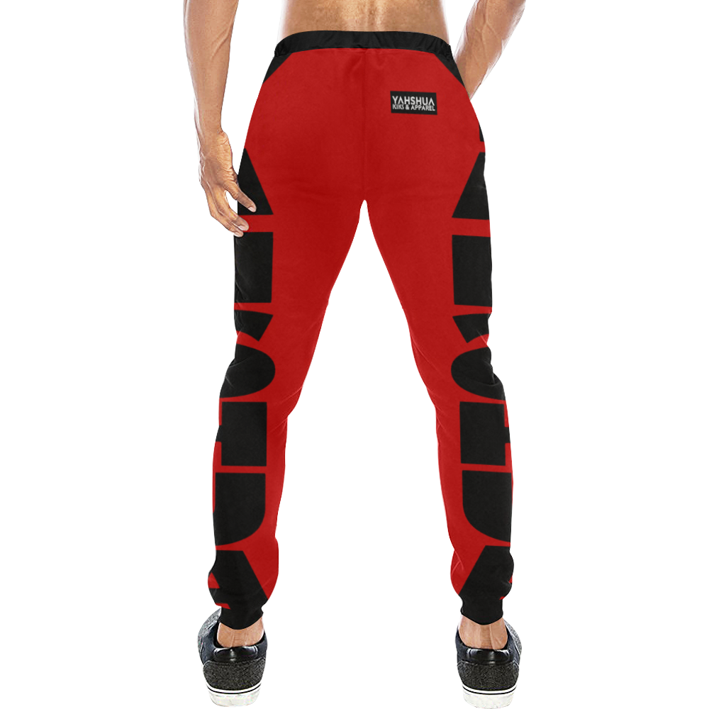 Yahshua Joggers (Red) Men's All Over Print Sweatpants/Large Size (Model L11)